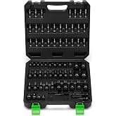 TecoTek 67-Piece Master Torx Bit Socket and External Torx Socket Set, 1/4", 3/8" and 1/2" Drive, S2 and Cr-V Steel, E4 - E24, T6 - T70, TT6 - TT70, TP8 - TP60, Includes 7PCS Socket Adapters