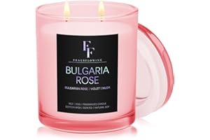 FF FRAGRFLOWING Bulgaria Rose Scented Candle, 2-Wick Luxury Soy Wax Candle, 9 oz Aromatherapy Candle Home Fragrance Candles Mother's Day Gifts