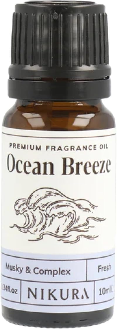 Nikura Ocean Breeze Fragrance Oil 10ml Vegan UK Made for Soap Candles Diffusers