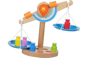 CIYODO Wooden Lion Balance Scale Montessori Math Game for Preschool Kindergarten Learning Educational