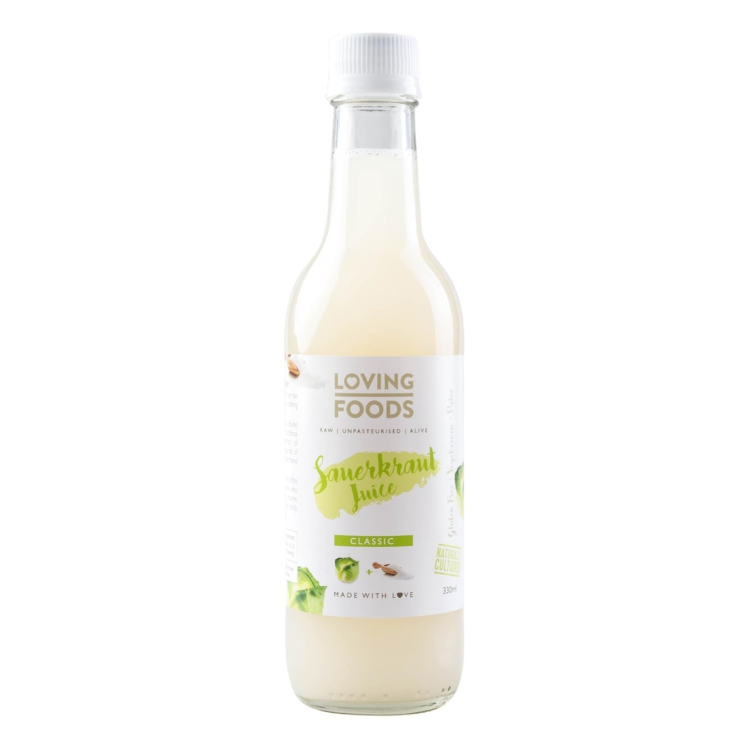 Loving Foods Organic Classic Sauerkraut Juice (330ml) RAW