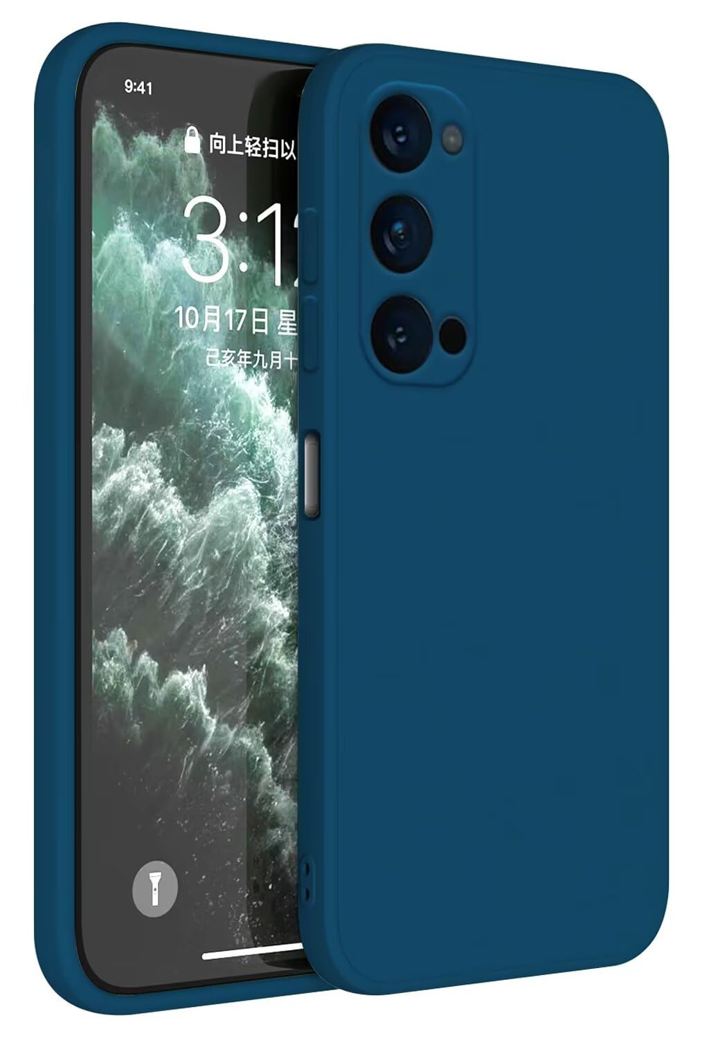 Topme Case Design for OPPO Reno4 Pro 5G (6.55" Inches) Cover, Tpu Silicone Case Skin Protector - Sapphire Blue