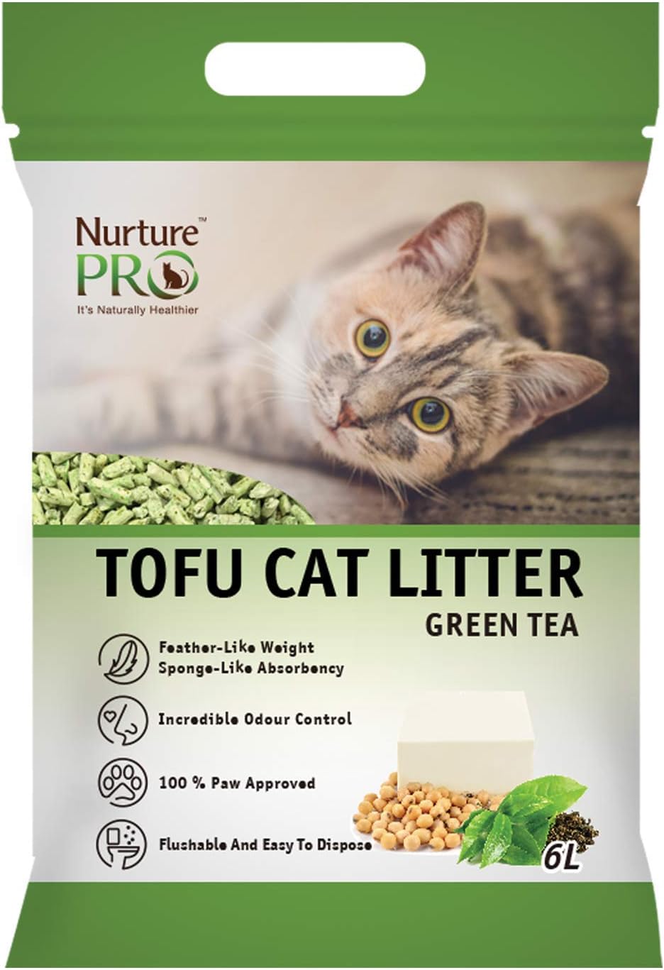 Buy Nurture Pro Tofu Cat Litter (Green Tea) 6L Online at Low Prices in