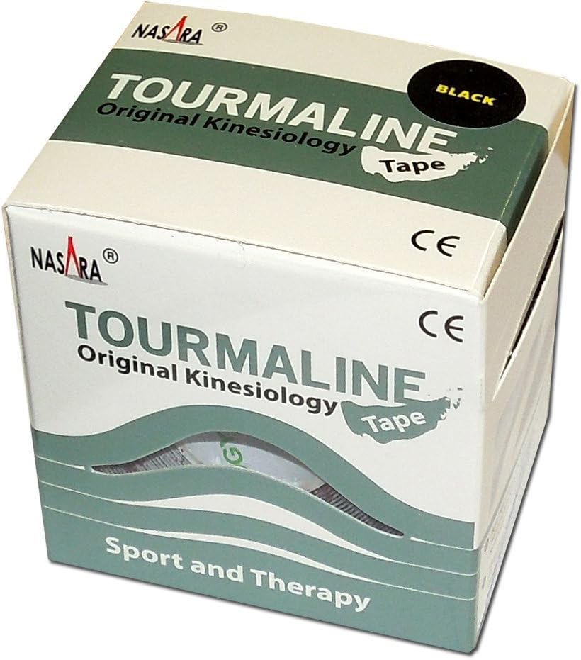 Nasara Tourmaline Kinesiology Tape 5 cm x 5 m Black
