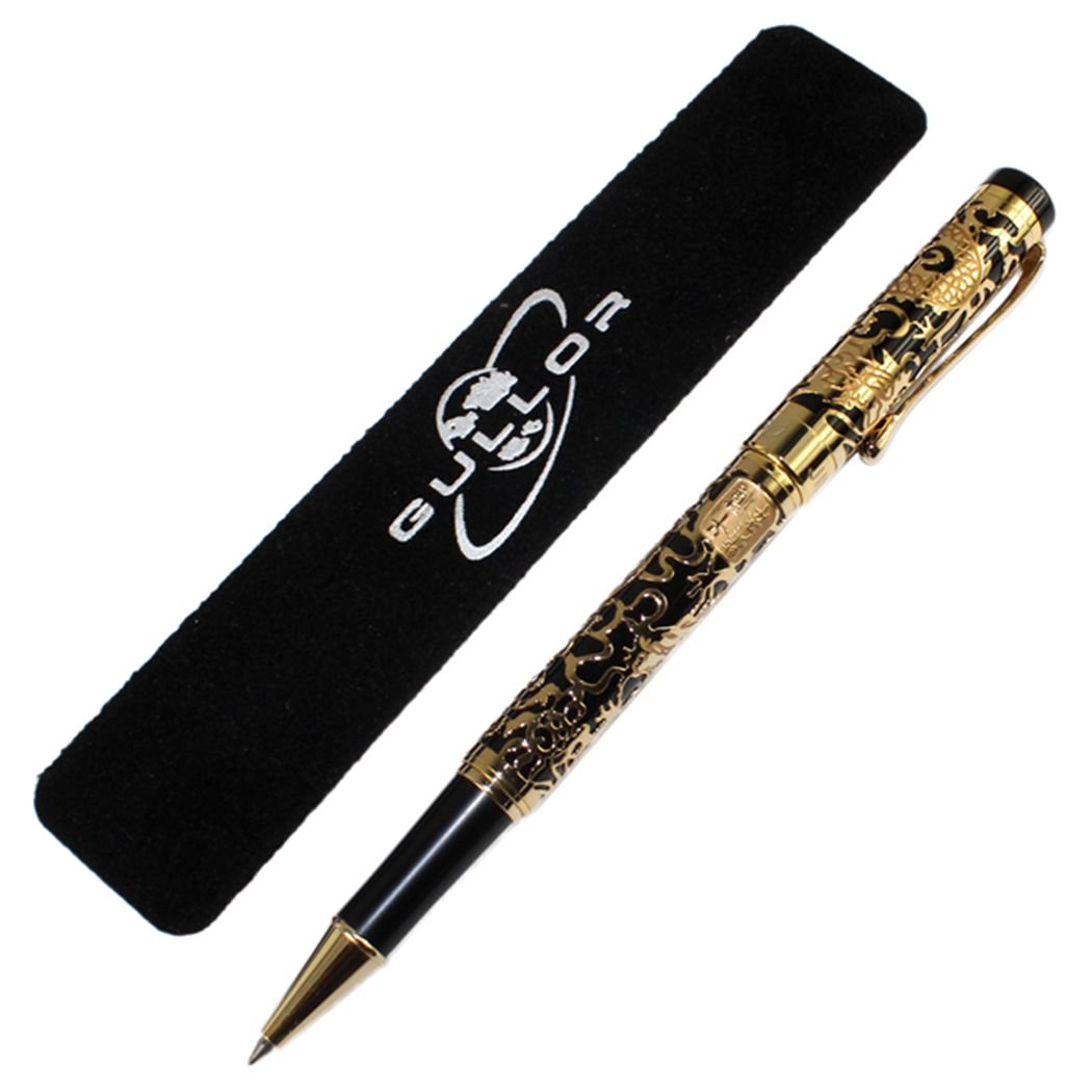 Gullor Advanced Rollerball Pen Jinhao 5000 Black and Gold Dragon Year