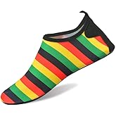 VOARYISA Water Shoes for Women and Men Quick-Dry Swim Beach Shoes for Outdoor Surfing Yoga Exercise Jamaica Flag Caribbean Reggae Rasta