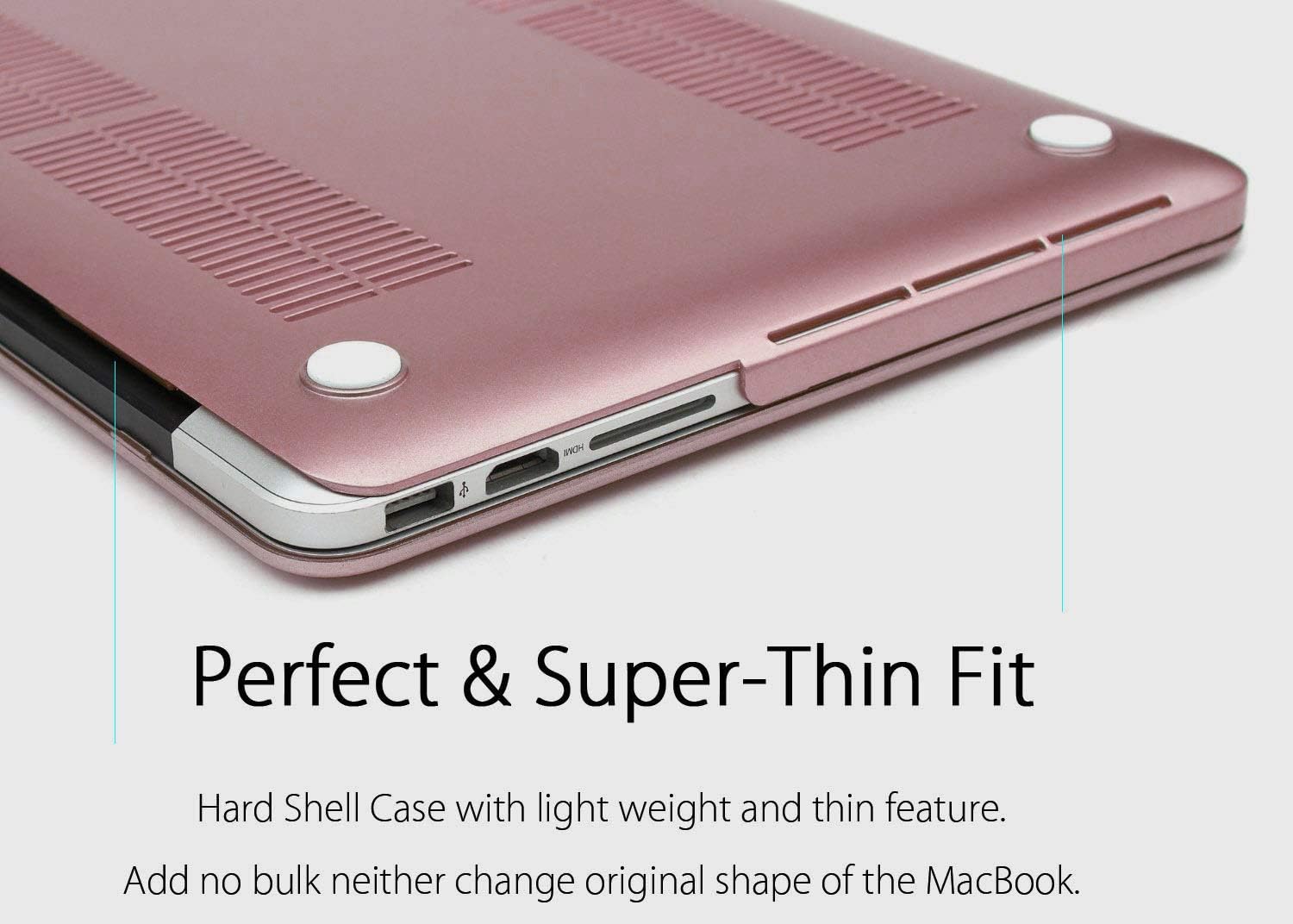 UESWILL Luxury Gold Metallic Coated Matte Hard Shell Case Compatible with MacBook Pro 13 inch with Retina Display No CD-ROM (Model A1502/A1425 - Image 5