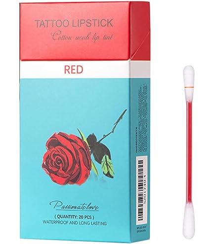 Amazon.com : FLIPNEX 20Pcs Cotton Swab Tattoo Lipstick, Tattoo