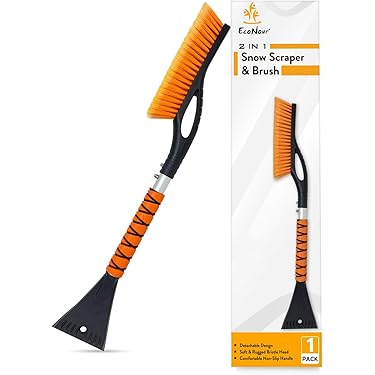 Kit De Déneigement Voiture 2 Pièces - Grattoir à Glace Et Pelle à Neige - Poignée Ergonomique En Mousse