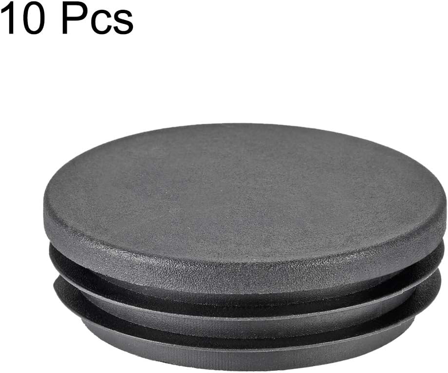 sourcing map 10Pcs 76mm Dia Plastic Tubing Plug Round Post End Caps for Handrail Stair Newel Guardrail Tube Black - Image 4