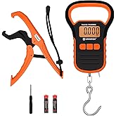UNIWEIGH Digital Fish Scale Luggage Scale with Fish Lip Gripper, Backlight LCD Display 110lb/50kg Electronic Balance Digital 