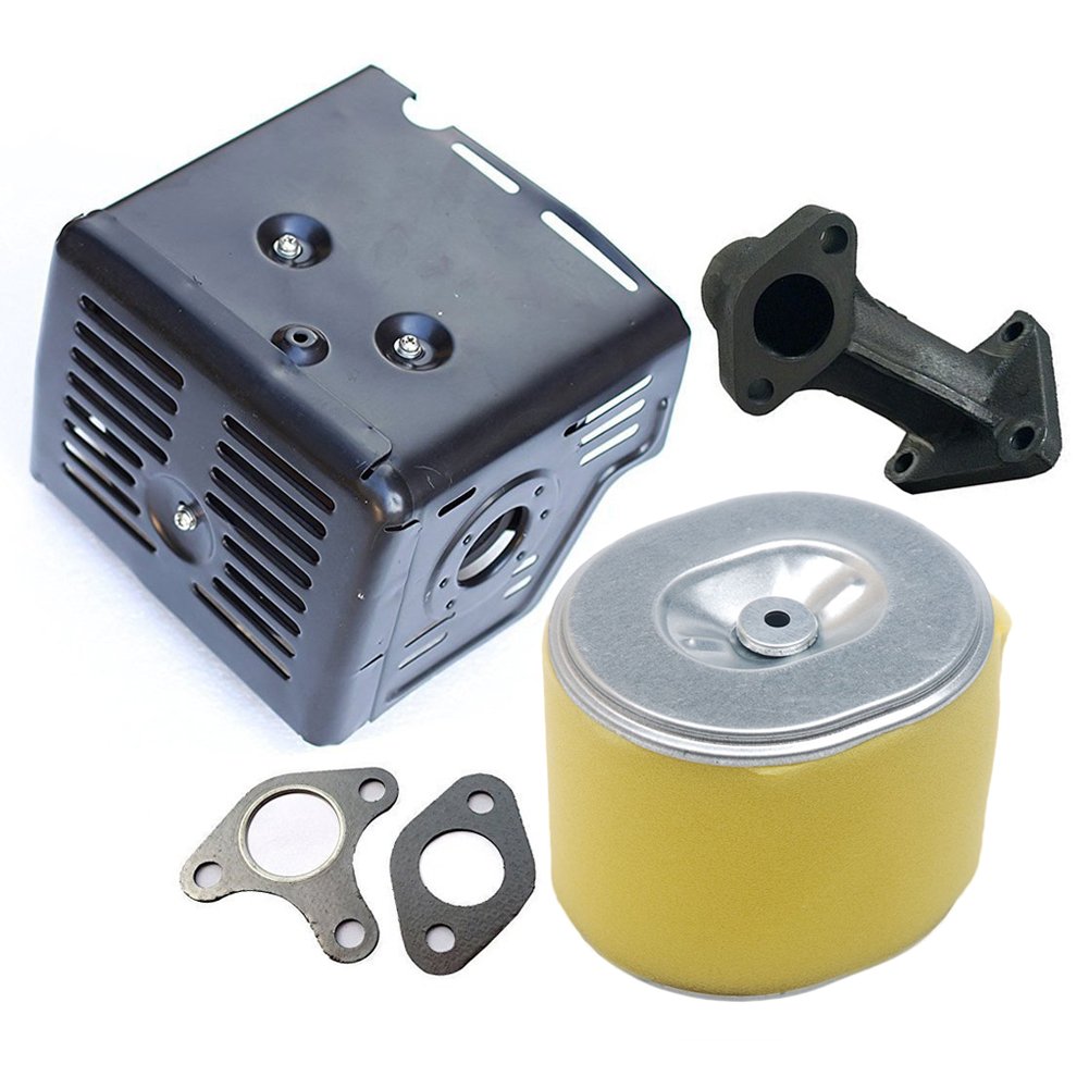 OxoxO Muffler Exhaust Assembly With Exhaust Pipe and Air Filter Compatible with Honda Honda 11HP 13HP GX340 GX390 Engines/Motors
