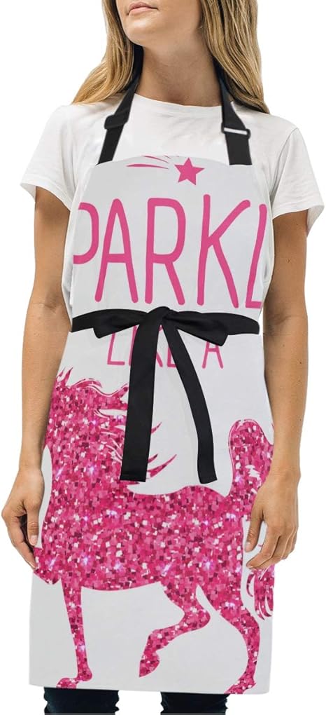 Amazon Kapanou エプロン かわいいユニコーンプリントtシャツデザイン 耐久性 調節可能 おしゃれ 男女兼用 仕事用 保育士 カフェ 料理室 家庭用 ファッション柄 エプロン オンライン通販