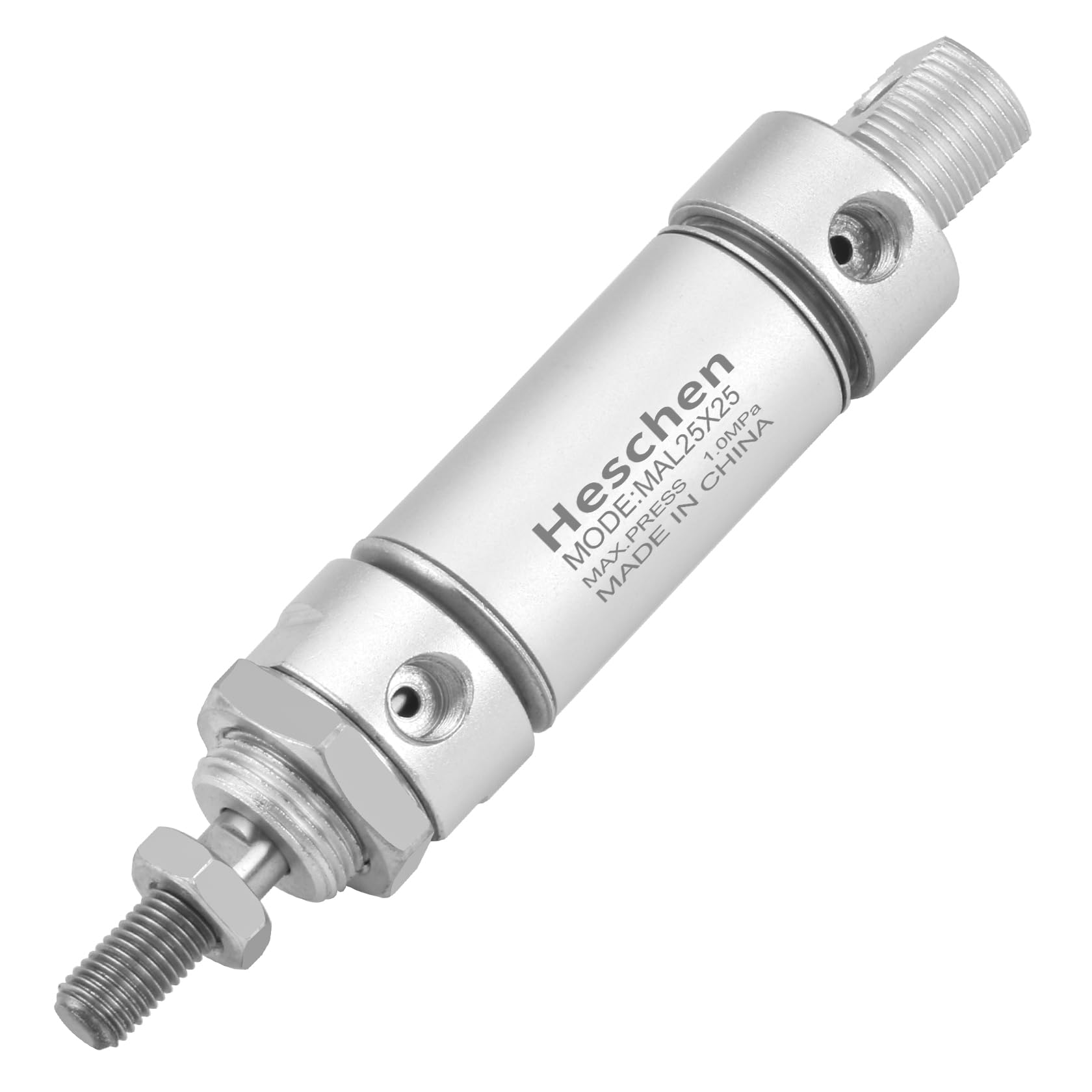 Heschen Pneumatic Slim Air Cylinder MAL 25-25 PT1/8 Port 25mm Bore 100mm Stroke Double Acting (25mm Stroke)