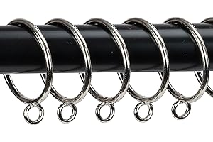 Curtain Rings with Eyelets Metal Eyelet Drapery Rings Inner Diameter 1.25Inch Curtain Rings for Hanging Pinch Pleat Curtain Pin Drape Hooks Silver Zocang