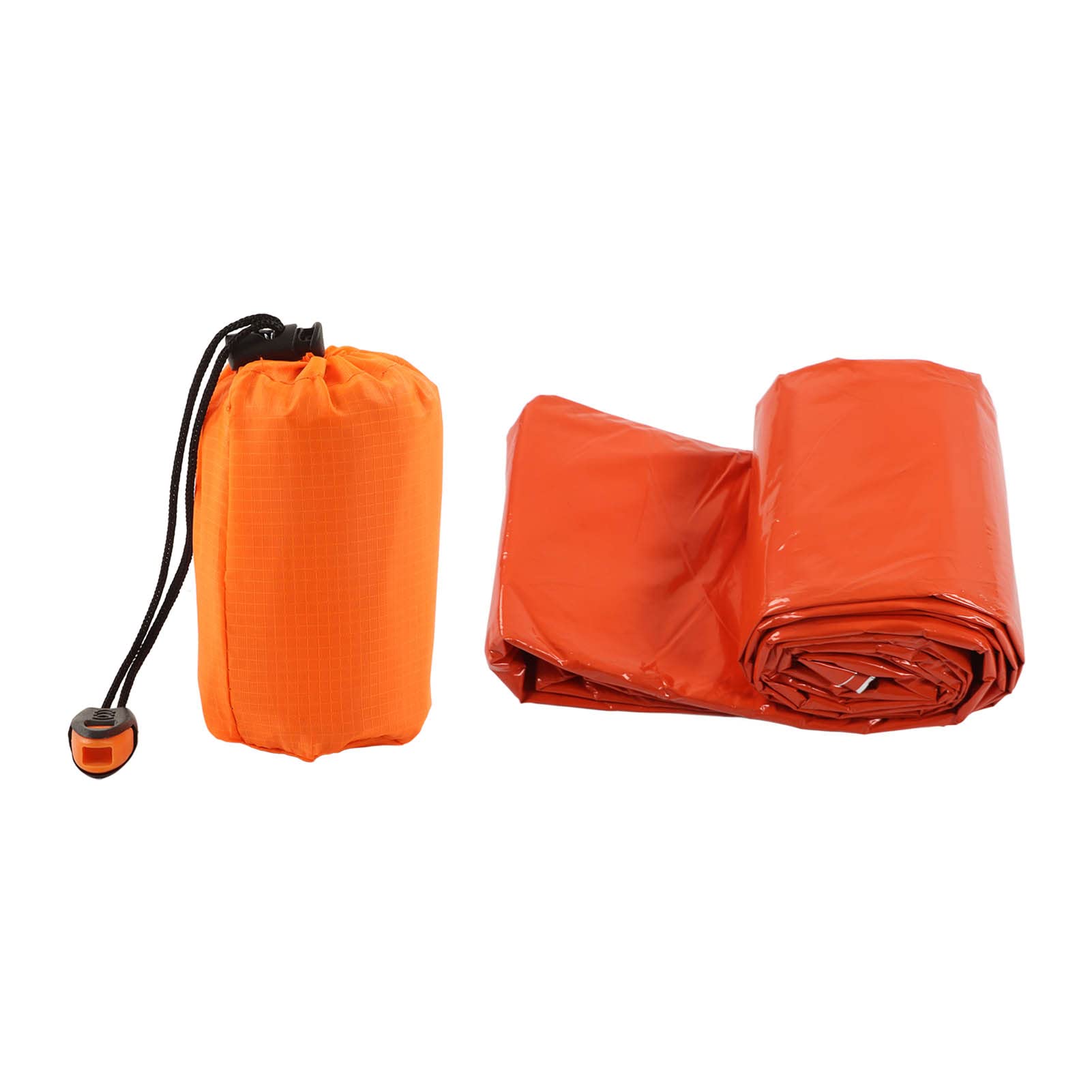 RiToEasysports Emergency Survival Sleeping Bag, PE Aluminum Film Survival Bivouac Bag with Storage Bag Thermal Bivy Sack Blanket for Camping Hiking Outdoor Adventure(Orange) Emergency