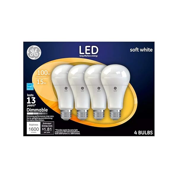 GE SOFT WHITE 100W REPLACEMENT LED GENERAL PURPOSE LIGHT BULBS A19 (4 PACK)
