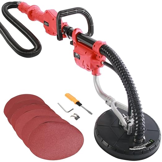 title=Timbertech Levigatrice pareti muro con asta telescopica 750 W con 6 dischi