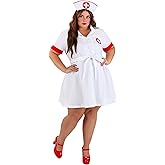 Stitch Me Up Nurse Plus Size Costume - Dress with Belt and Hat for Women