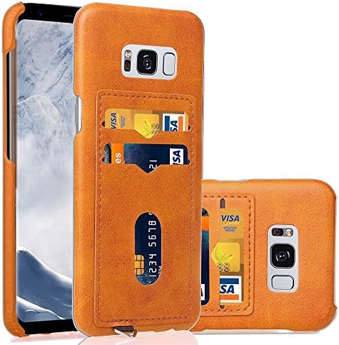 Samsung Galaxy S8 Plus Case,SJP Shock Absoring New Ultra Slim Build in Credit&amp;ID Card Slot PU Leather Case for Samsung Galaxy S8plus (Yellow)