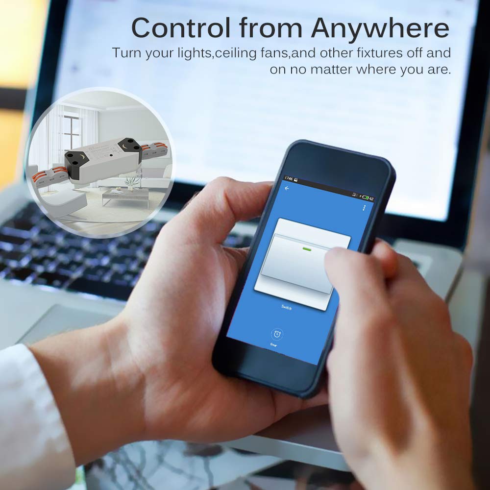 FORNORM Smart Schalter WIFI, Smart Home Alexa Schalter Lichtschalter Sprachsteuerung mit Amazon Alexa und Google, APP für IOS und Android, 4 Pack