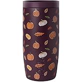 Simple Modern Halloween Signature Voyager | 16oz Travel Coffee Mug Tumbler with 360° Lid | Gifts for Women Men | Ceramic-Lined Insulated Stainless Steel Cold Brew Iced Coffee Cup | Pumpkin & Leaves