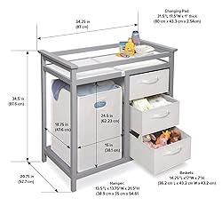 Badger Basket Modern Baby Changing Table with