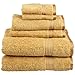 Superior Luxury Cotton Bath Towel - 6 Piece Set, Premium Egyptian Cotton Towels, Gold