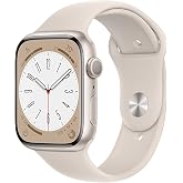 Apple Watch Series 8 [GPS, 41mm] - Starlight Aluminum Case with Starlight Sport Ban, M/L (Renewed)