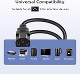Mcbazel 1.2m UK Power Cable 3-Pin Shroud IEC C13 to BS1363 Kettle Lead view 2