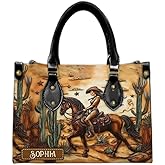 Tribal Horse Majesty Leather Bag For Women, Vintage Horse Equestrian Girl Handbags Crossbody Purse Ladies Chic Satchel Shoulder Bag, Wild Horse Stuff Gift for Daughter Friends Sisters Bestie Horses Girl (Western, 11.6