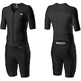 Logas Men's Triathlon Suit Trisuit Race Skinsuit Cycling Speed Suit Swimskin Bike Swim Run