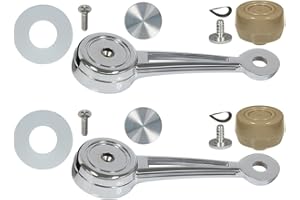 Auto Krafters Compatible/Replacement For Window Crank Handles Pair Parchment Knobs 1968-72 Galaxie, Torino, Maverick, Bronco, Comet (EBC8AZ-23342KTPC)