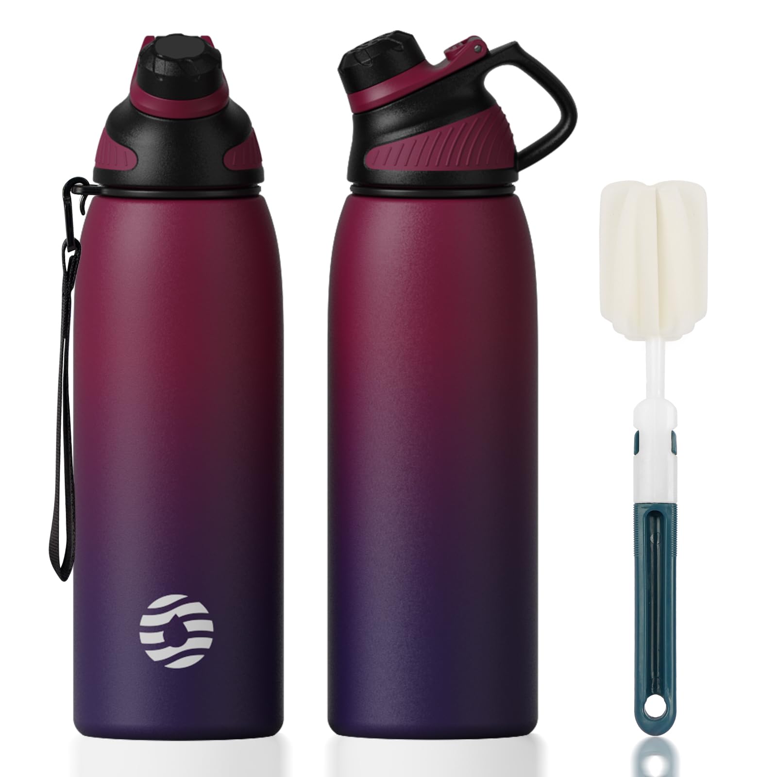 Fjbottle Stainless Steel Water Bottle 600ml/800ml/1L/1.5L with Magnetic Lid, BPA Free Insulated Water Bottle, Sports Metal Hot&Cold Drinks Vacuum Flask Leak-Proof for Gym, Work, Travel — image 1