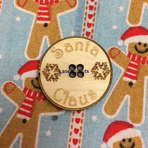 Santa's Lost Coat Button - for Christmas Eve - Plywood