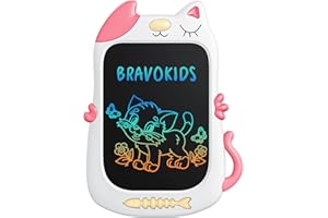 Bravokids Toddler Girl Toys Gifts - Little Girls for 3 4 5 6 8 Year Old, 8.5' LCD Writing Tablet Doodle Board Kids Educational Learning Birthday Boys Age 3-8 (White Pink)