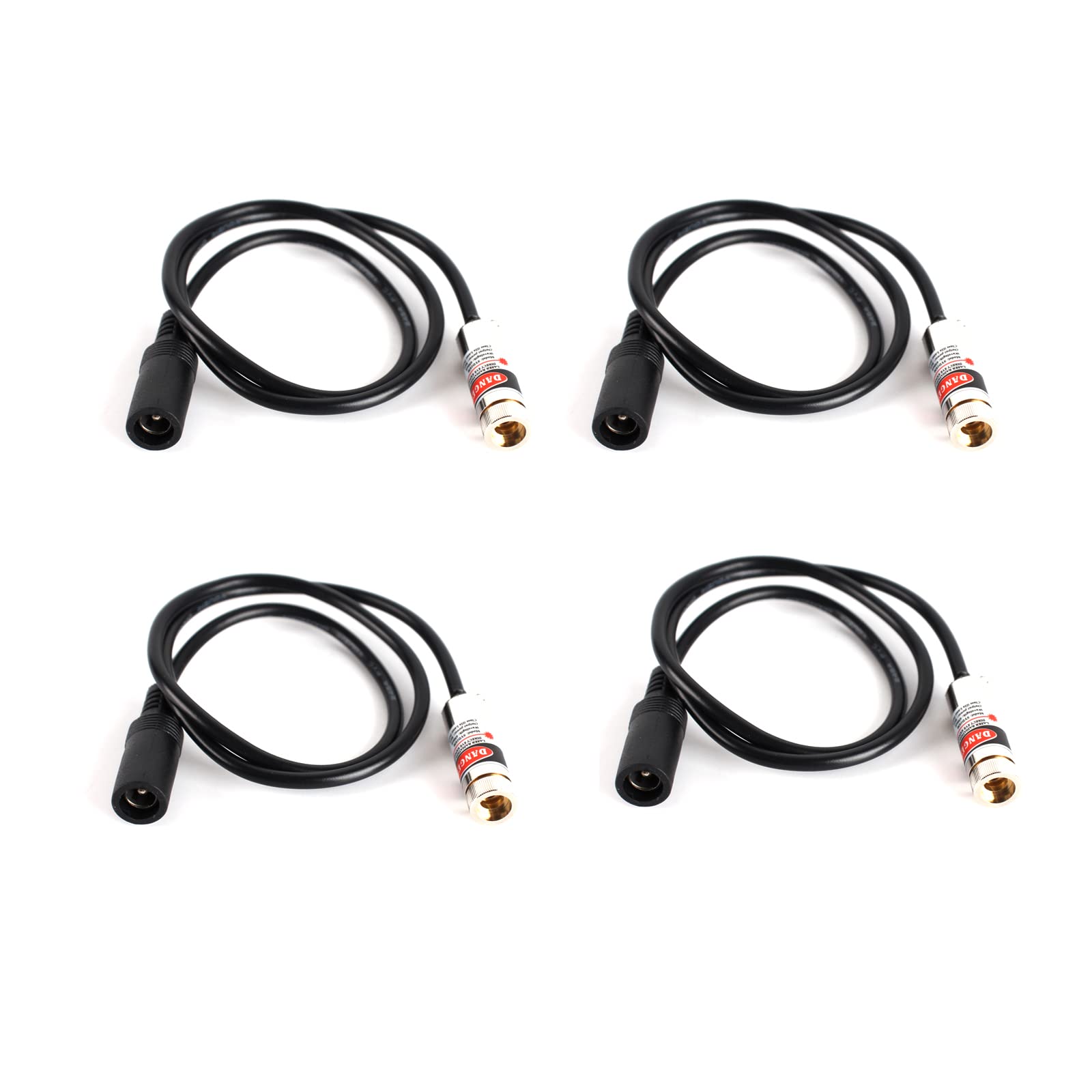 Red line Laser Module, Industrial Laser Module, Adjustable Focus, line Length 19.7″ DC Plug Diameter (point-4pack)