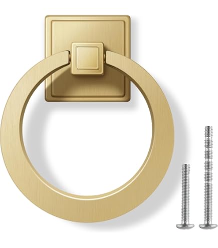 Brosay Drop Ring Drawer Pulls Antique Round Cabinet Ring Pulls Dresser  Brushed Gold Cabinet Pulls for Furniture Hardware Cupboard Closet Door  Handle 4Pcs (Gold) - Amazon.com