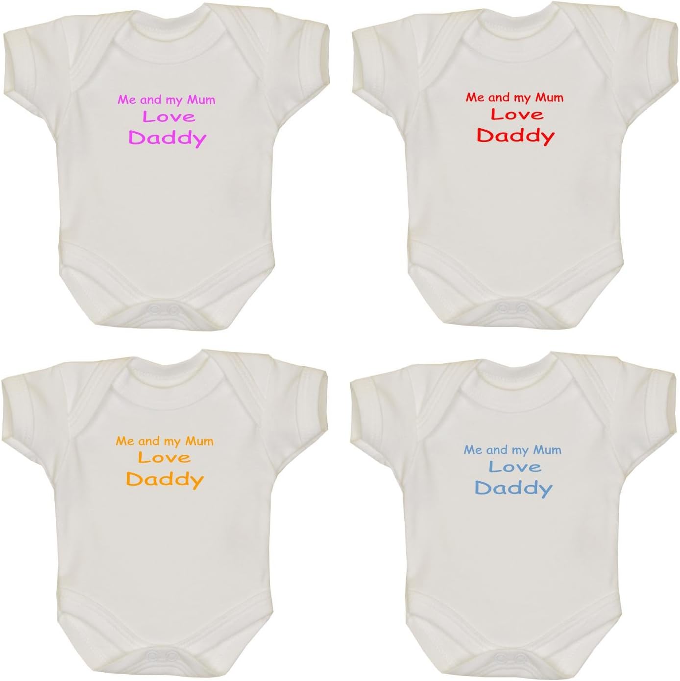 Clothing Accessories Bodysuits Premature Baby Clothes 3 5 7 5lb One Me And My Mum Love Daddy Baby Bodysuit Vest In A Choice Of 4 Colours Amber Prem 3