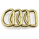 HAO PRO Extra Thick 4mm Welded Strong D Shape Rings D Ring Metal Heavy Duty Bronze 1 Inside Width 12 Pack for Dog Collars Harnesses Fabric Paracord DIY Strap Webbing Craft Smooth Rust Proof