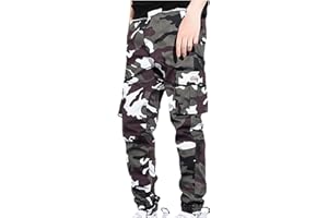 Muscularfit Camo Pants Men 2023 Regular Big and Tall Multi Pockets Camouflage Cargo Pants Casual Loose Work Utility Trousers