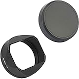 Haoge Square Metal Lens Hood Shade for Fuji Fujifilm FinePix X100V X100F X100 X100S X100T X70 Camera Black with Cap and 49mm 
