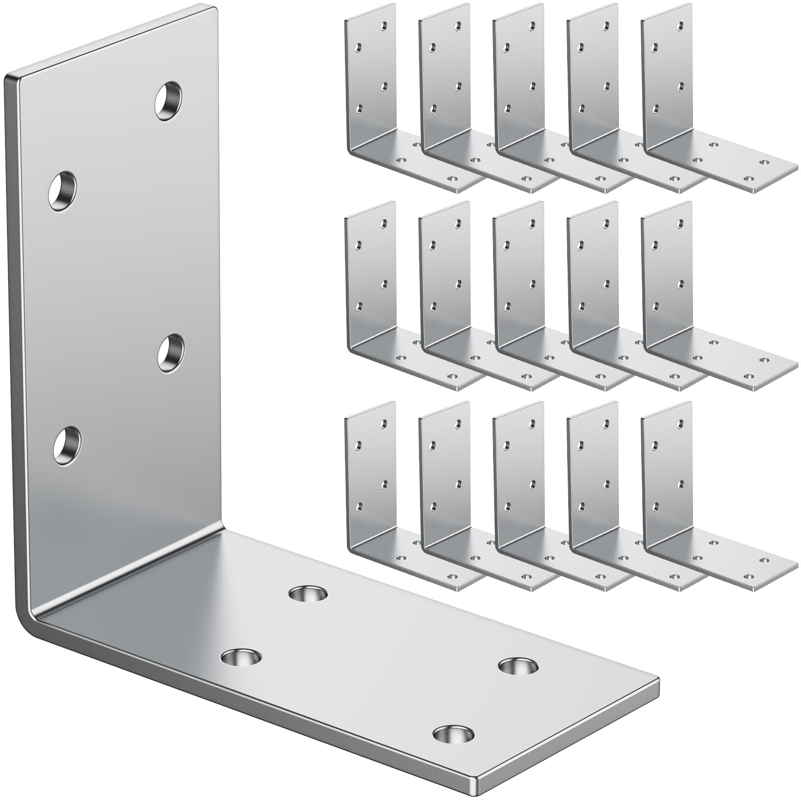 Photo 1 of 15 Pack L Brackets 3x3 for Wood Framing,Heavy Duty 12-Gauge L Brackets,Floating L Bracket for Wall, Wood Furniture, Wooden Beam,L-Shape Shelves Support (Galvanized Steel)