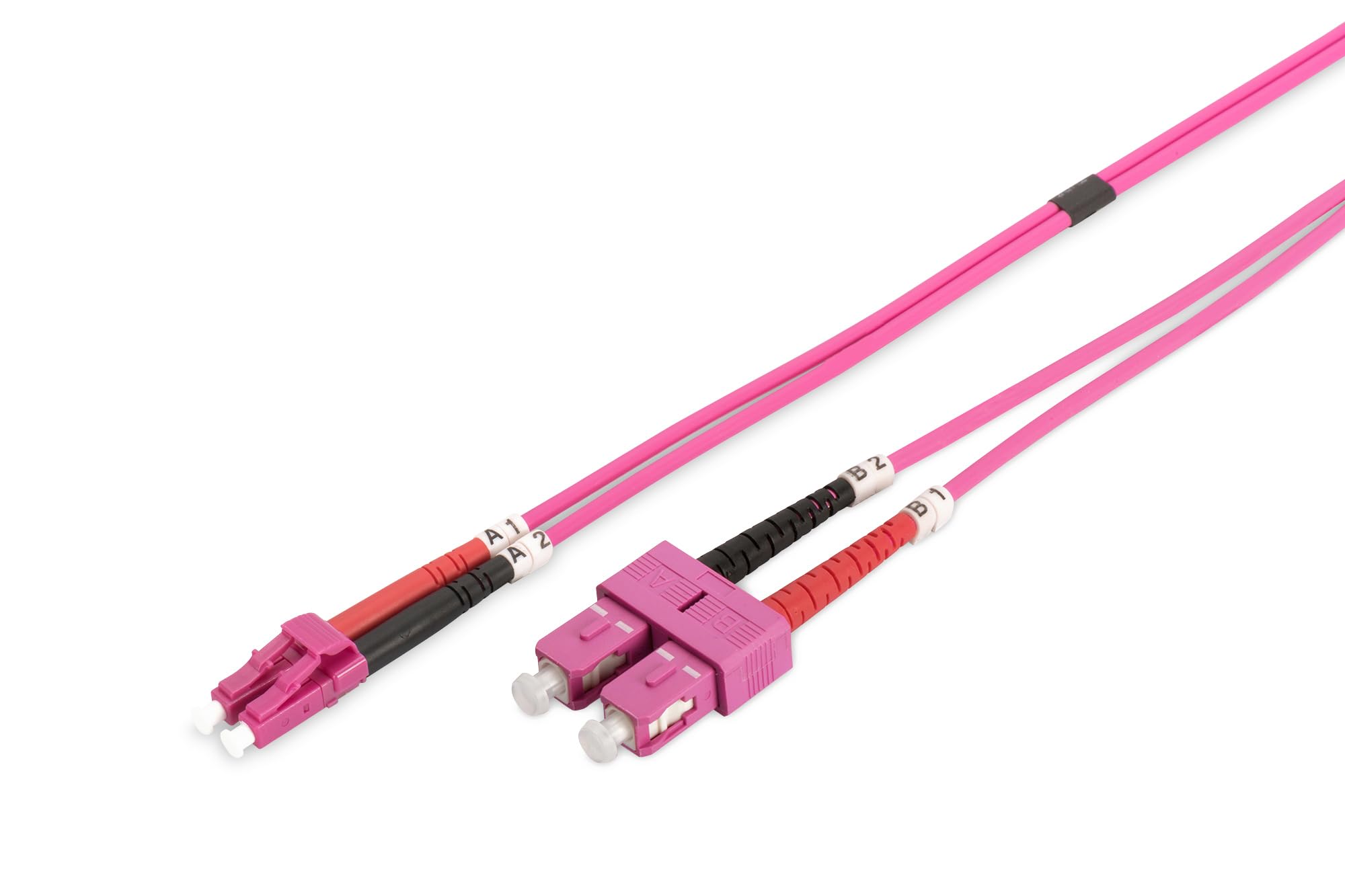 DIGITUS DK-2532-10-4 – Fibre Optic Cable OM4 – 10 m – LC to SC – Duplex Fibre Optic Cable – 1/10/40/100 Gbit/s – MM Multimode Fibre Optic LAN Cable – Fibre Type: 50/125 µ – Purple (Violet)
