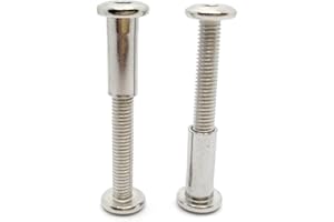 HAOZHENG Screw Post Fit for 5/16 inch(8mm) Hole Dia, Male M6x45mm Female 20mm Hex Drive Binding Bolts for Leather Wood Furniture, Stainless Steel Silver 5 Sets