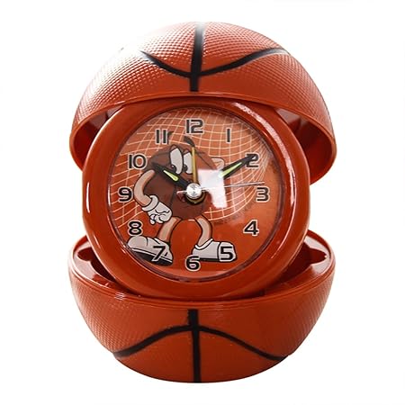 BonZeal Exclusive Design Basketball Shape Portable Cartoon Foldable Desk Rolling Ball Alarm Clock