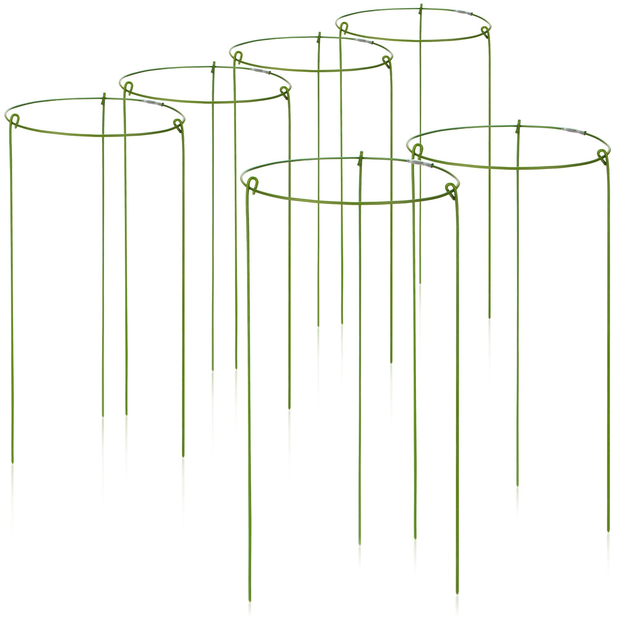 COM-FOUR® 6x flower and perennial holder 28cm - round bush support - bush support for flowers, tendrils and perennials - Ø 14 cm