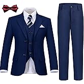Boys Suit Kids Tuxedo Suits for Boys Formal Blazer Suit Set Easter Wedding Outfit with Tie and Pocket Square