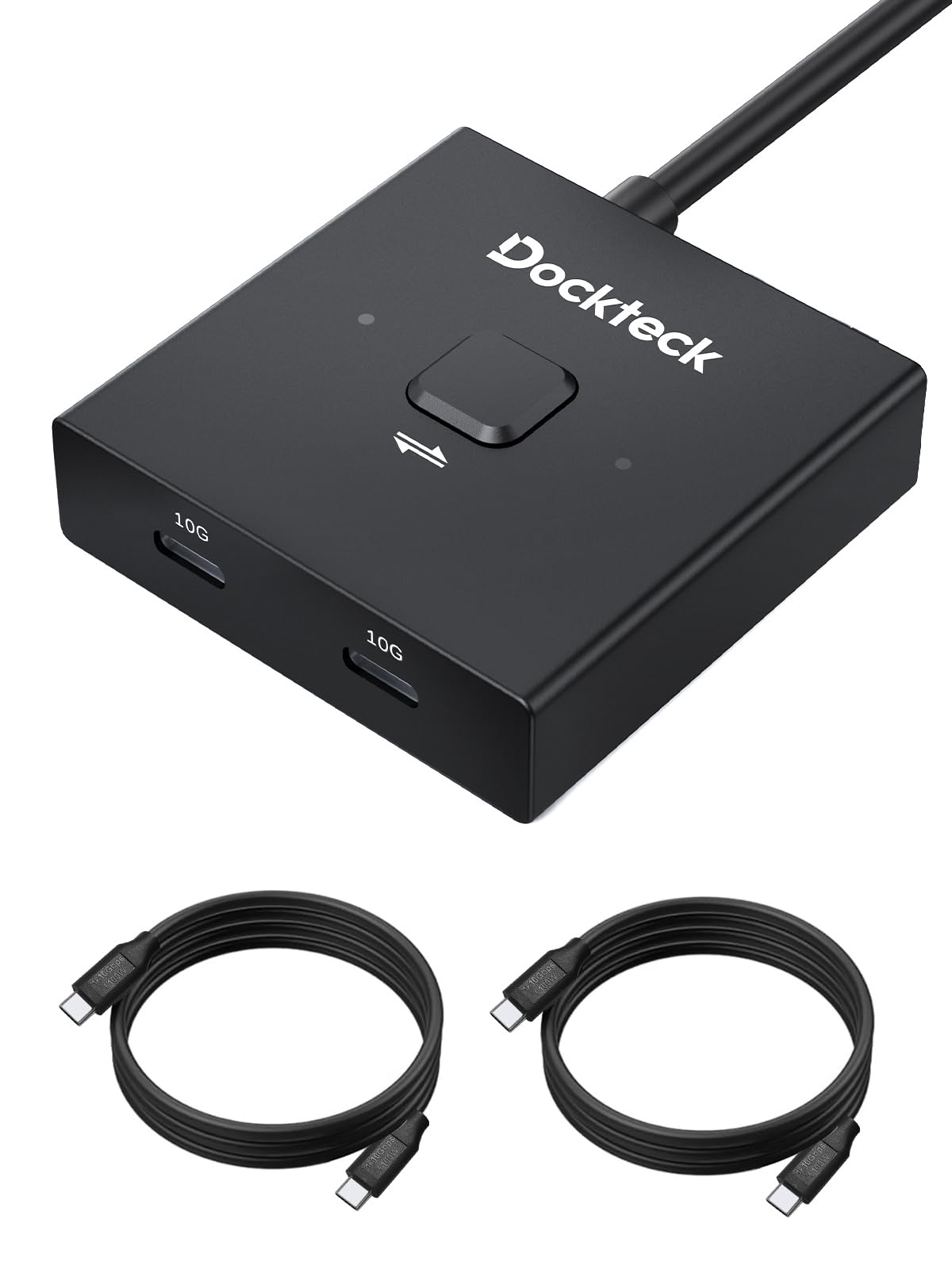 Photo 1 of Dockteck USB C Switch, Bi-Directional Switcher 1 in 2 Out/2 in 1 Out, USB Switch with 4K@60Hz, 10Gbps Transfer Speed, 100W PD Charging, 3.3FT USB-C Full Featured Cable for Printer, Laptop,Scanner,SSD