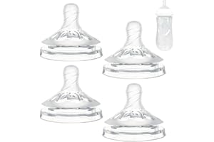 CAMTOVGCA Silicone Replacement Nipple Compatible with Philips Avent Natural Bottle, 4 Pack Bottle Nipple, Leak-Proof, BPA-Free, Anti-Colic, Flow 4 for 6+ Month